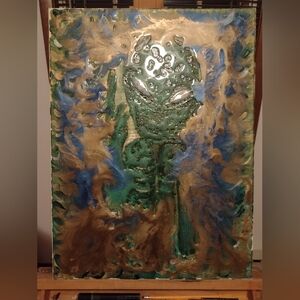 ALIEN CAMOUFLAGE CANVAS ART ORIGINAL SIGNED